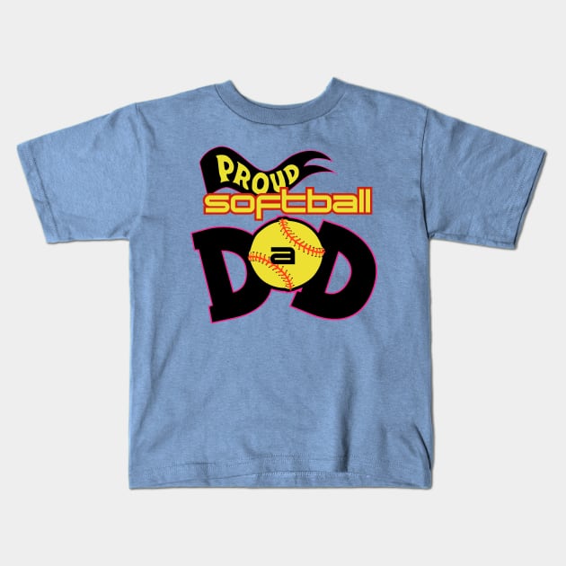 Proud softball dad Kids T-Shirt by Spikeani